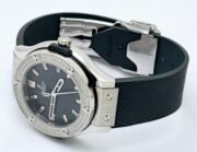 Hublot Classic Fusion Steel Diamond Black Rubber Strap Ladies Watch - Image 6