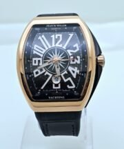 Franck Muller Vanguard Yachting Rose Gold Black Leather Strap Swiss ETA Automatic Watch - Image 2
