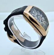 Franck Muller Vanguard Yachting Rose Gold Black Leather Strap Swiss ETA Automatic Watch - Image 7
