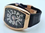 Franck Muller Vanguard Yachting Rose Gold Black Leather Strap Swiss ETA Automatic Watch - Image 5