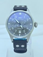 I W C Big Pilot Grey Black Leather Swiss Automatic Watch - Image 2