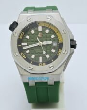 Audemars Piguet Diver Green Rubber Strap Swiss Automatic Watch - Image 2