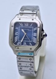 Cartier Santos 100 Steel Blue Swiss Automatic Ladies Watch - Image 2