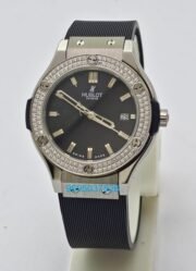 Hublot Classic Fusion Steel Diamond Black Rubber Strap Ladies Watch - Image 2