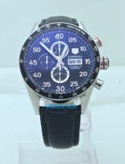 TAG HEUER CARRERA CALIBRE 16 DAY DATE LEATHER STRAP WATCH - Image 2