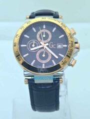G C GUESS Collection Rose Gold Bezel Leather Strap Watch - Image 2
