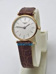 Longines La Grande Classique Ultra Slim Rose Gold Leather Strap Ladies Watch - Image 2