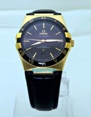 Omega Constellation Rose Gold Black Strap Swiss Automatic Watch - Image 2