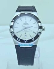 Omega Constellation White Black Strap Swiss Automatic Watch - Image 2