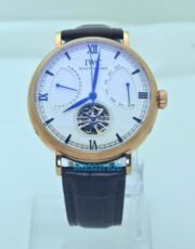 I W C Schaffhausen Portofino DAY-DATE Tourbillon Rose Gold Leather Strap Swiss Automatic Watch - Image 2