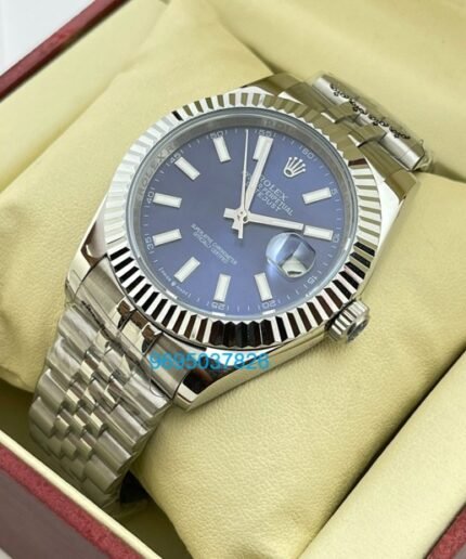 Rolex Day Just Blue Swiss Automatic Watch