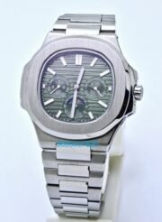 Patek Philippe Nautilus GMT DAY-MONTH Green Steel Swiss Automatic Watch - Image 2