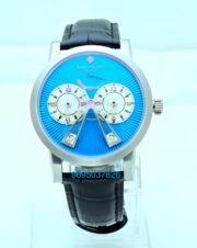 Patek Philippe Bridge Power Reserve Dual Time Ice Blue Swiss ETA Valjoux Automatic Watch - Image 2