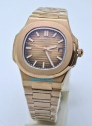 Patek Philippe Nautilus Brown Rose Gold Swiss Automatic Watch - Image 2