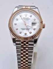 Rolex Date Just Mother Of Pearl White Swiss Automatic Watch - Image 2