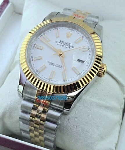 Rolex Date-Just White Dual Tone Swiss Automatic Watch