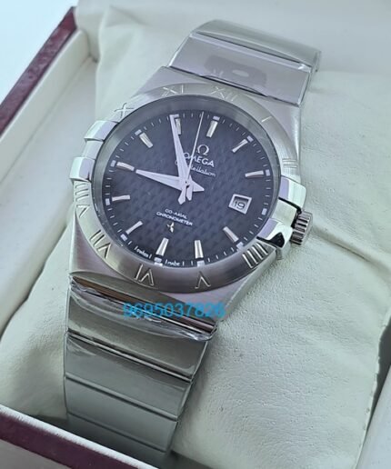Omega Constellation Double Eagle Black Steel Watch