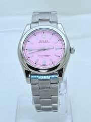 Rolex Oyster Perpetual Pink Steel Swiss Automatic Watch - Image 2