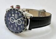 TAG HEUER CARRERA CALIBRE 16 DAY DATE LEATHER STRAP WATCH - Image 6
