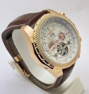 Breitling Bentley White Swiss Automatic Tourbillon Leather Strap Watch - Image 5