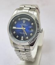 Rolex Day-Date Diamond Mark Blue Steel Swiss Automatic Watch - Image 2