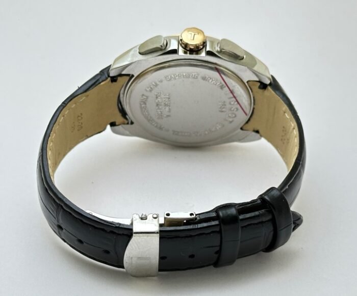 Tissot Couturier Chronograph Black Leather Strap Watch - Image 7