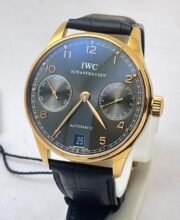 I W C Portuguese 7 Days Power Resrve Swiss Rose Gold Grey ETA 7750 Valjoux Automatic Movement Watch - Image 2