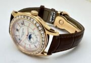 Patek Philippe Complications Annual Calendar White Diamond Bezel Swiss Automatic Watch - Image 6