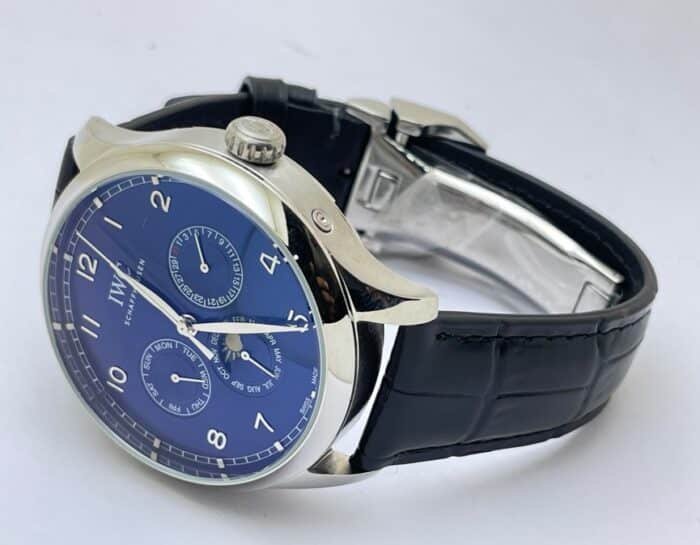 I W C Portugieser Perpetual Calendar Blue Swiss Automatic Watch - Image 6