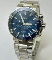 Oris Aquis Chronograph Blue Steel Bracelet Watch - Image 2