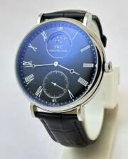 I W C Schaffhausen Portofino Sun Moon Phase Black Steel Swiss Automatic Watch - Image 2