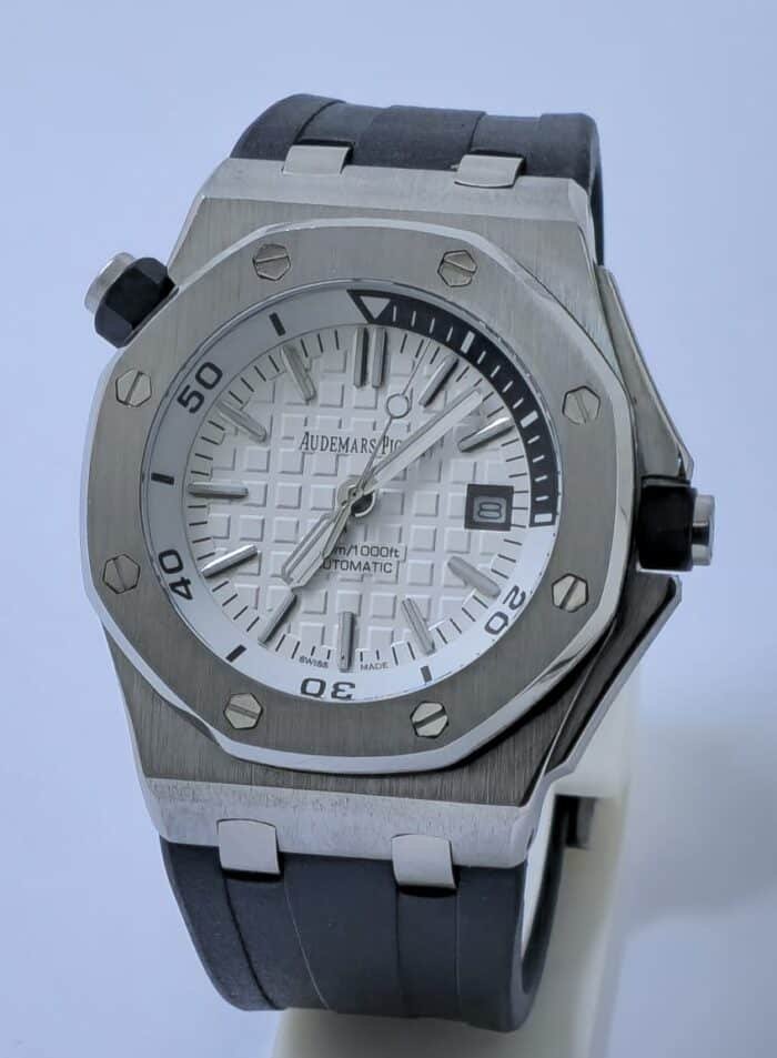 Audemars Piguet Diver White Black Rubber Strap Swiss Automatic Watch - Image 2