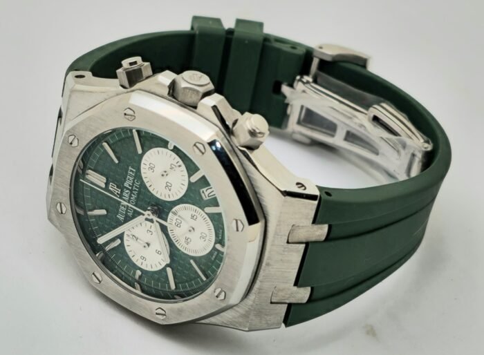 Audemars Piguet Chronometer Green Rubber Strap Watch - Image 6