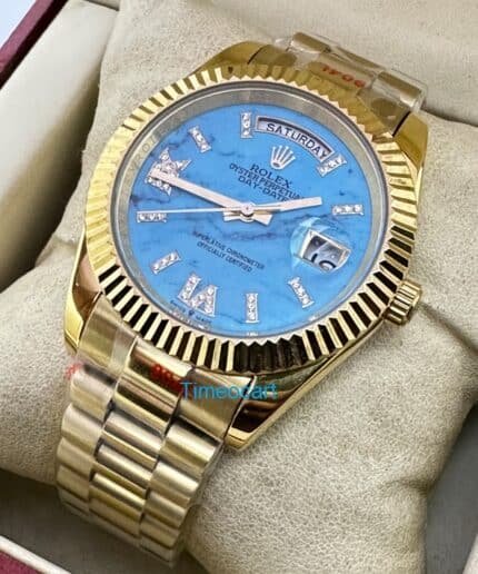 Rolex Day Date Turquoise Diamond Roman Marking Swiss Automatic Watch