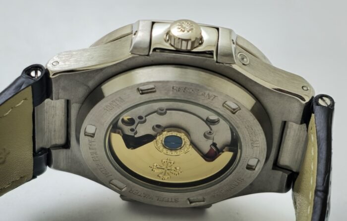 Patek Philippe Nautilus Annual Calendar Moon Phase Leather Strap Swiss Automatic Watch - Image 8