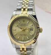 Rolex Date-Just Golden Fluted Motif Swiss Automatic Watch - Image 2