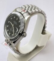 Rolex Date-Just Diamond Mark Black Steel Swiss Automatic Watch - Image 4