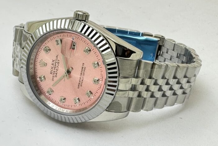 Rolex Datejust Diamond Mark Pink Steel Swiss Automatic Watch - Image 6