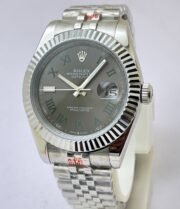 Rolex Date-Just Roman Mark Grey Steel Swiss Automatic Watch - Image 2