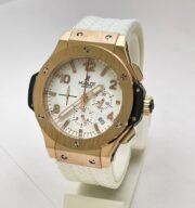 Hublot Big Bang Rose Gold White Rubber Strap Watch - Image 2