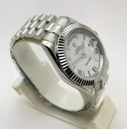 Rolex Day-Date Steel Roman Marking White Swiss Automatic Watch - Image 5