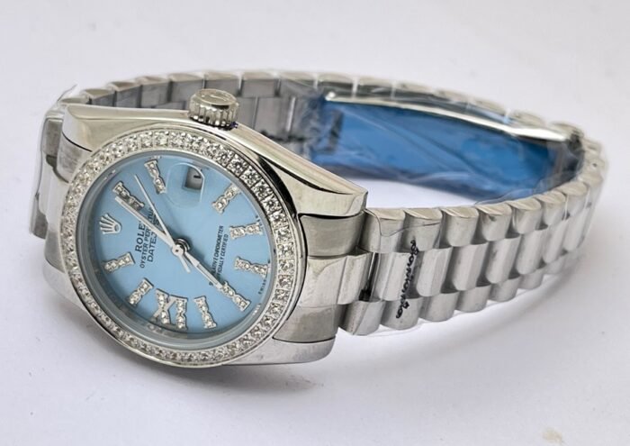 Rolex Datejust Diamond Bezel Ice Blue Swiss Automatic Ladies Watch - Image 6