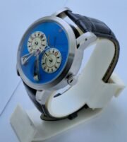 Patek Philippe Bridge Power Reserve Dual Time Ice Blue Swiss ETA Valjoux Automatic Watch - Image 4