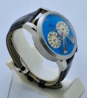 Patek Philippe Bridge Power Reserve Dual Time Ice Blue Swiss ETA Valjoux Automatic Watch - Image 5