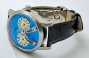 Patek Philippe Bridge Power Reserve Dual Time Ice Blue Swiss ETA Valjoux Automatic Watch - Image 6