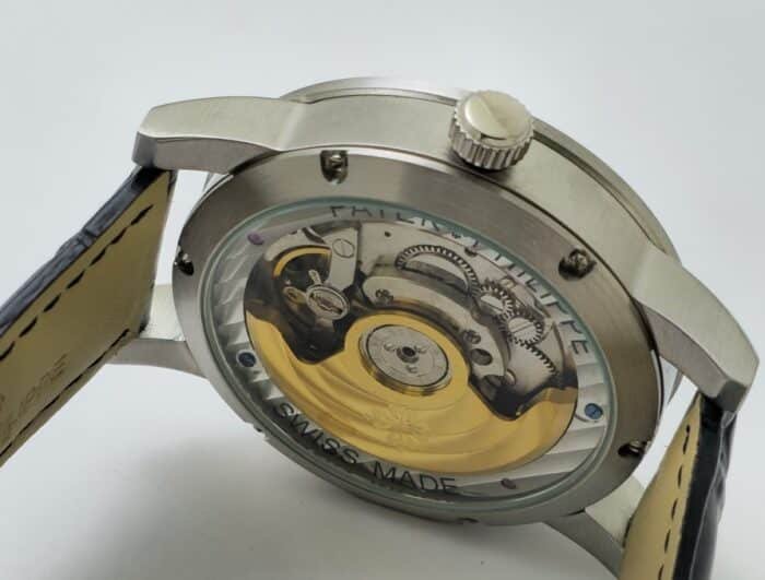 Patek Philippe Bridge Power Reserve Dual Time Ice Blue Swiss ETA Valjoux Automatic Watch - Image 9