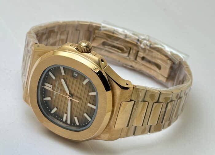 Patek Philippe Nautilus Brown Rose Gold Swiss Automatic Watch - Image 6