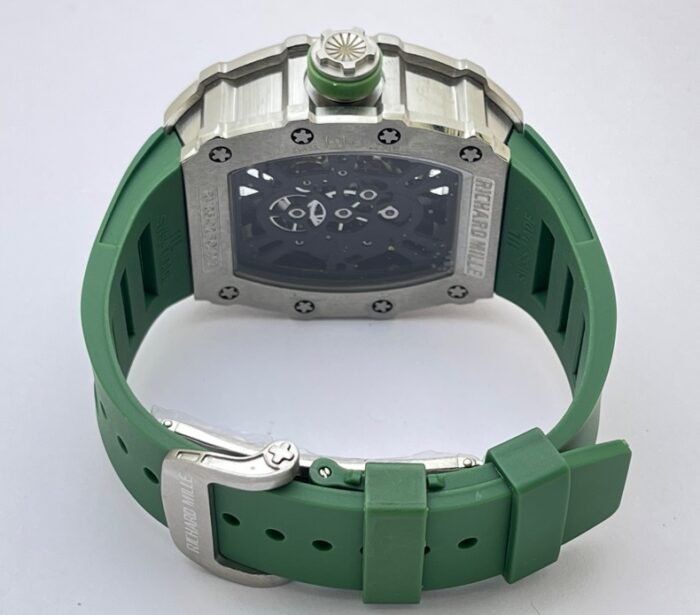 Richard Mille RM 1201 Green Rubber Strap Swiss ETA Automatic Watch - Image 7