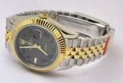 Rolex Date-Just Roman Mark Grey Dual Tone Swiss ETA Automatic 2836 Valjoux Movement Watch - Image 6