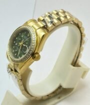 Rolex Datejust Green Floral Diamond Bezel Rose Gold Swiss Automatic Ladies Watch - Image 4